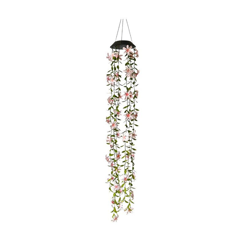 Solar Flower Wind Chime Light Outdoor Lantern Waterproof Garden Decor