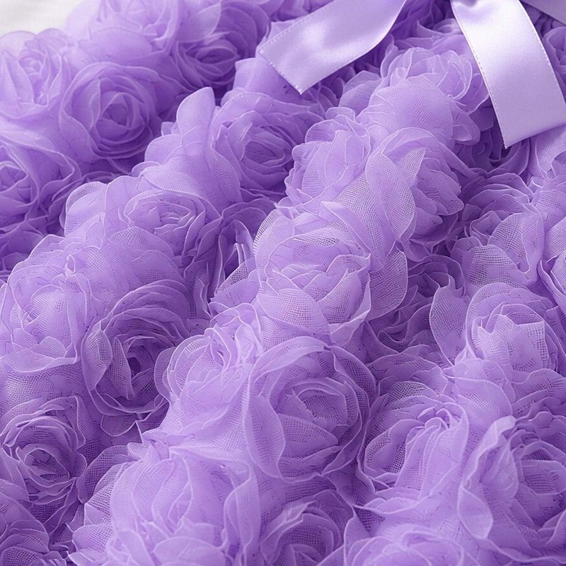 Purple Toddler Girls Dress with 3D Rose Design Long Sleeve for Birthday & Holiday - Size 2-3 Years Z13-13Purple