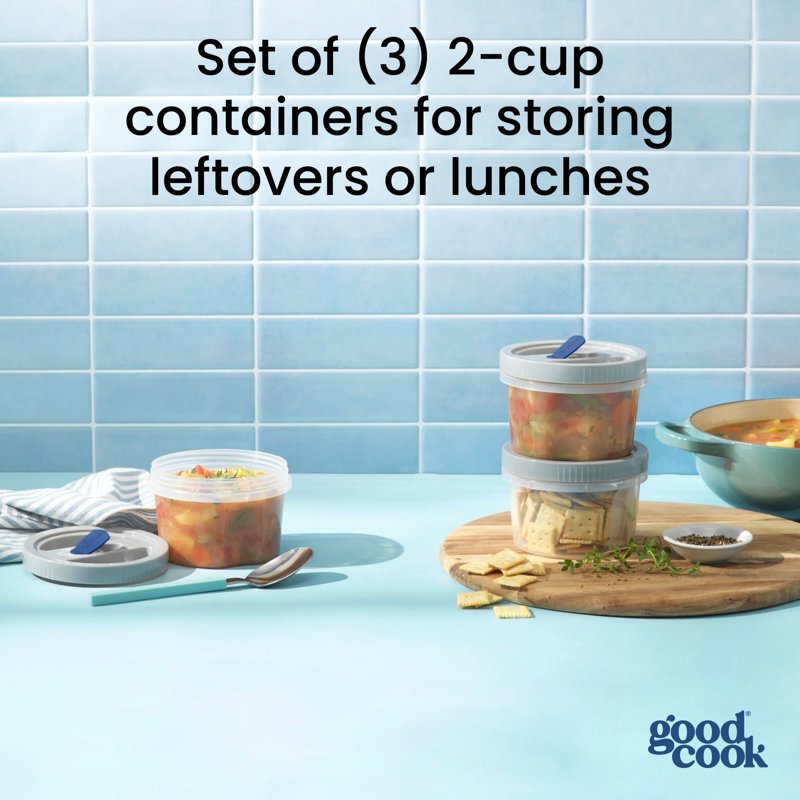 16oz Food Storage Container Set - 6 Piece with Vented Lids