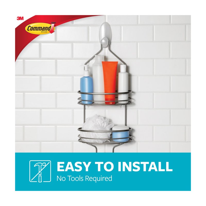 Command Large Plastic Caddy Hanger - Frosted Finish Wall Organizer - Single