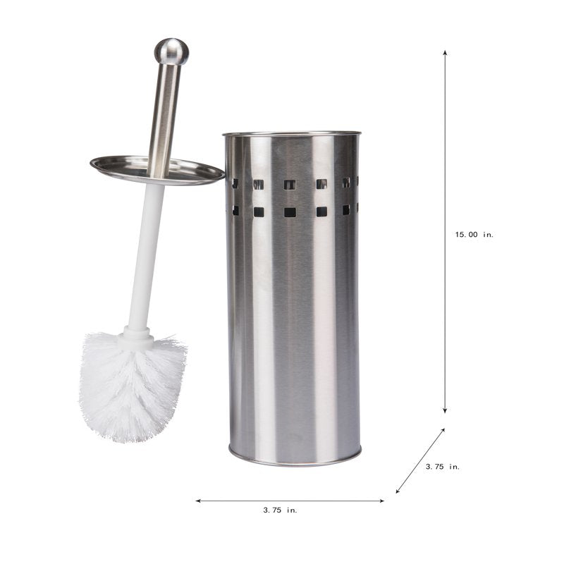 2 Pack Stainless Steel Toilet Brush Set with Air Vents - Discreet & Rust-Resistant