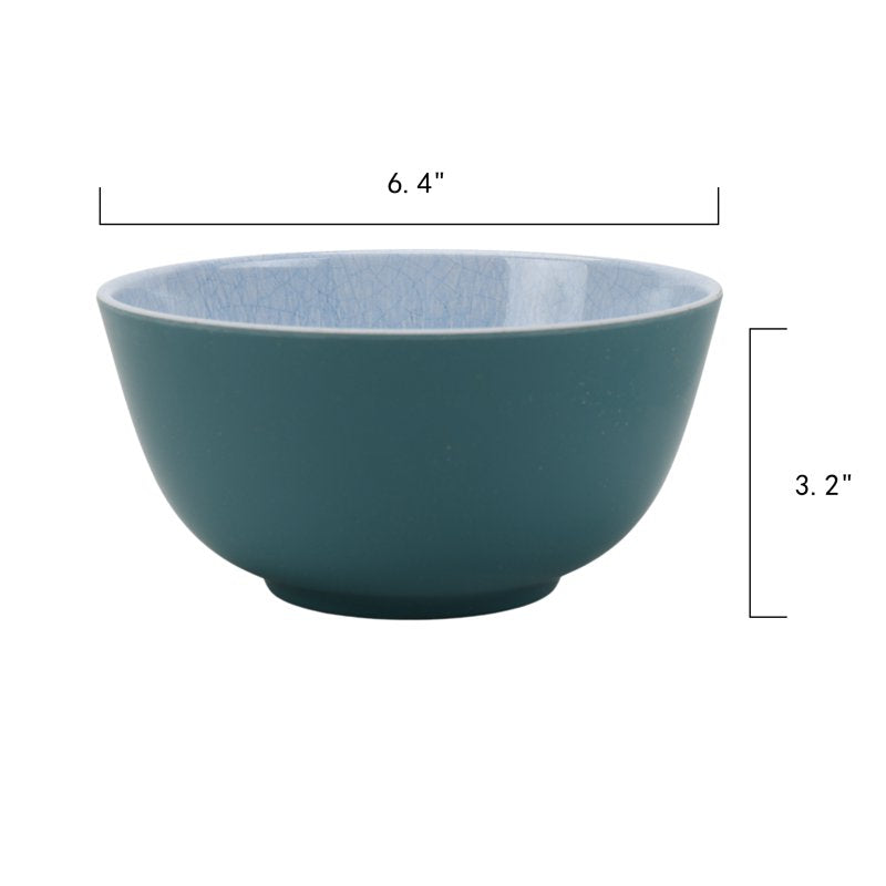 Bamboo Melamine Tableware Set - 12-Piece Blue Reactive