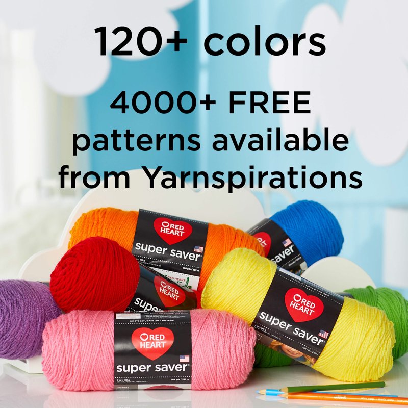 Red Heart Ombre Medium Acrylic Yarn - 482 Yards, Single Variation