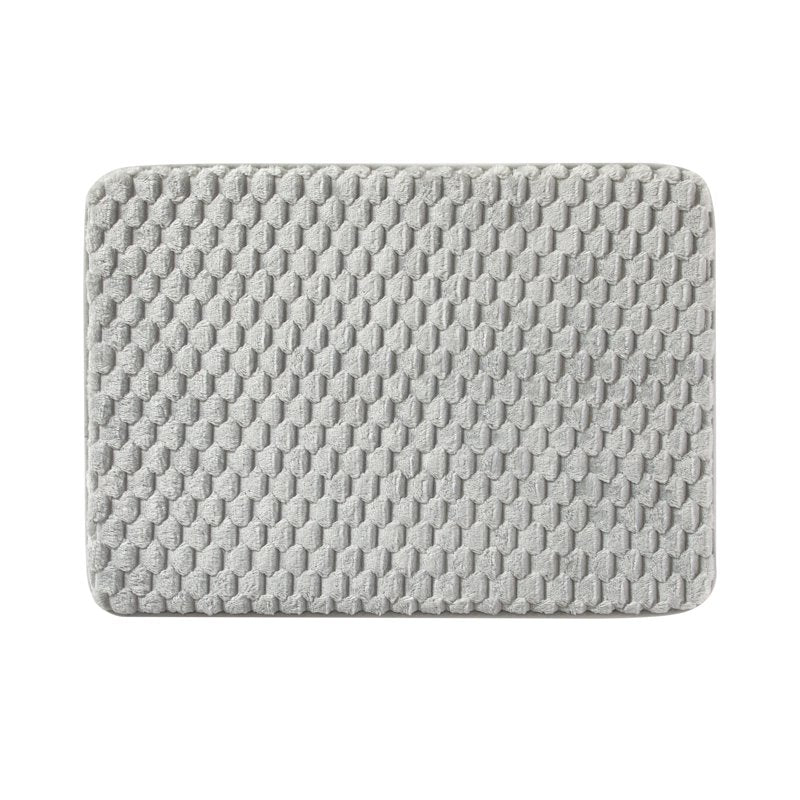 Mainstays Bubble Tile Memory Foam Bath Rug Set - Soft Silver, 2-Piece, 17x24 & 20x30