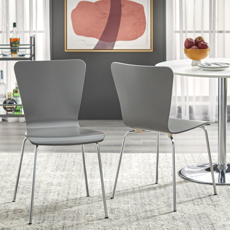Pisa Indoor Bentwood Dining Chair Set of 2 - Charcoal Gray