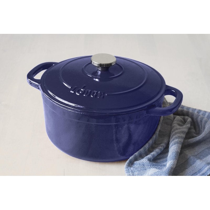Enameled Cast Iron Dutch Oven 5.5qt - Indigo Blue