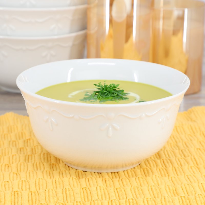 Porcelain Bowl Set - 6 Piece 6.1 Inch White Bowls