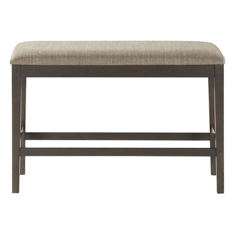 McIntyre Counter Height Bench - Dark Brown Fabric Upholstery