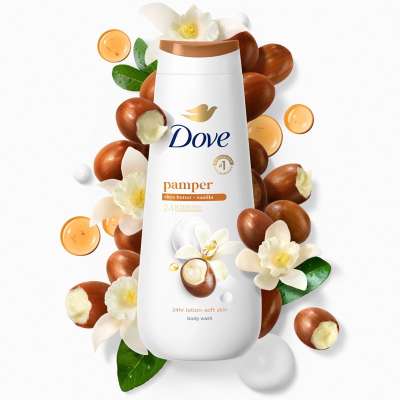 Dove Pampering Body Wash with Shea Butter & Vanilla - 20 fl oz 2 Pack