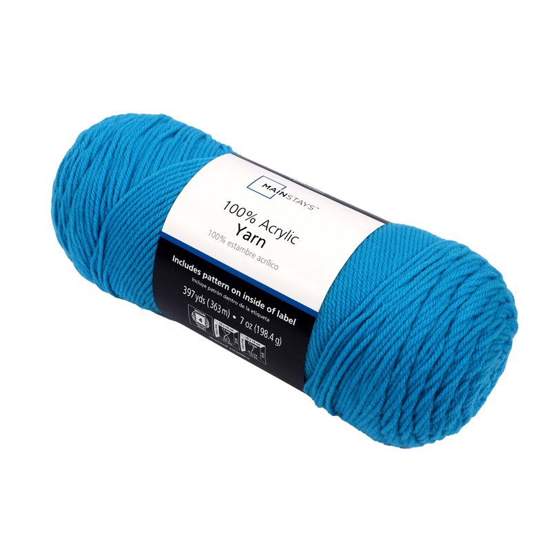 Teal Acrylic Yarn - Medium 4 Weight, 7 oz, 397 Yards for Knitting & Crochet