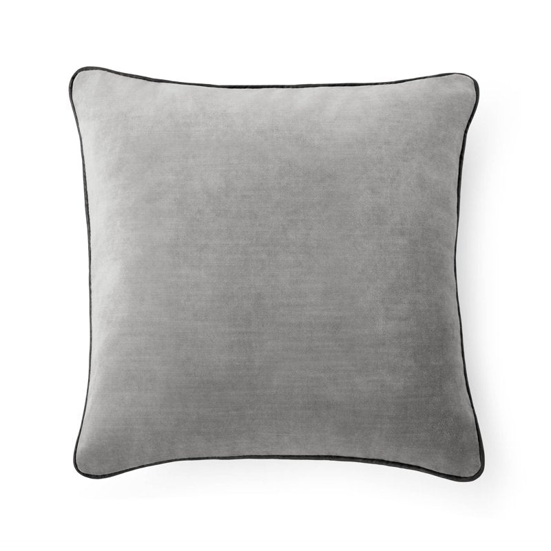 Black Velvet Decorative Pillow 18x18 with Faux Leather Trim - Mainstays