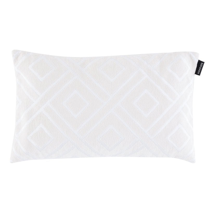 Safavieh Triska Diamond Pillow 12x20 Ivory - Contemporary Decor