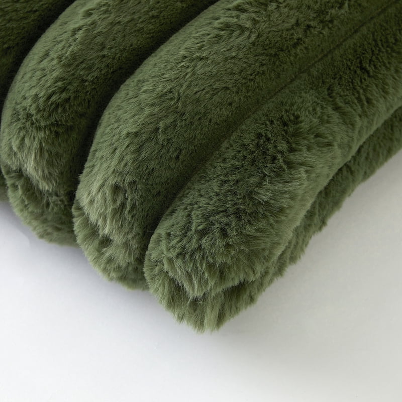 Faux Fur Channel Decorative Throw Pillow - Cypress Tree 22x22 Inches