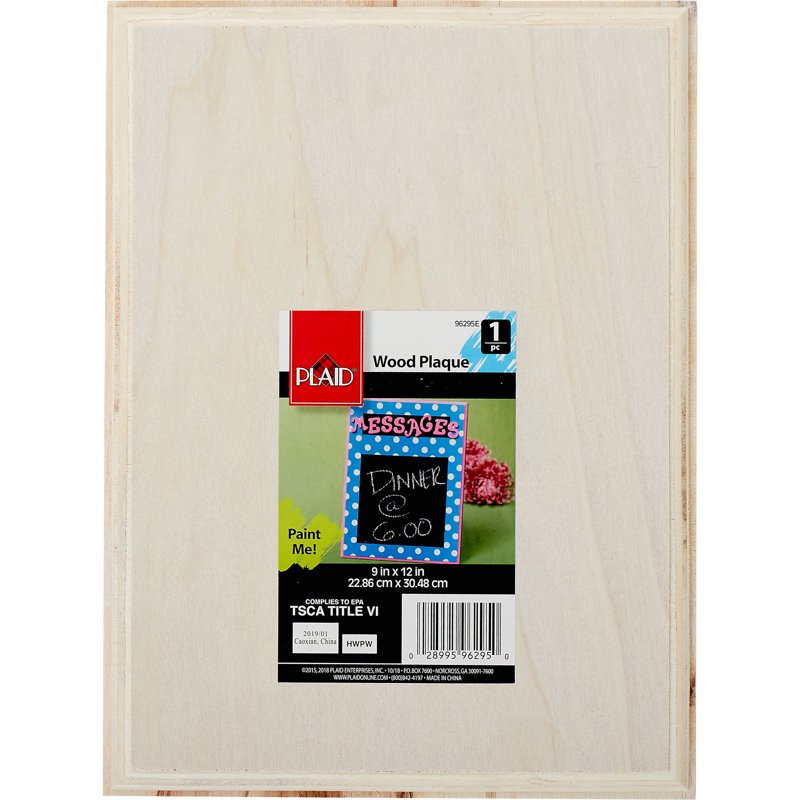 (3 Pack) Large Rectangle Unfinished Wood Plaque - 12 x 9 Inches for Painting & Crafting