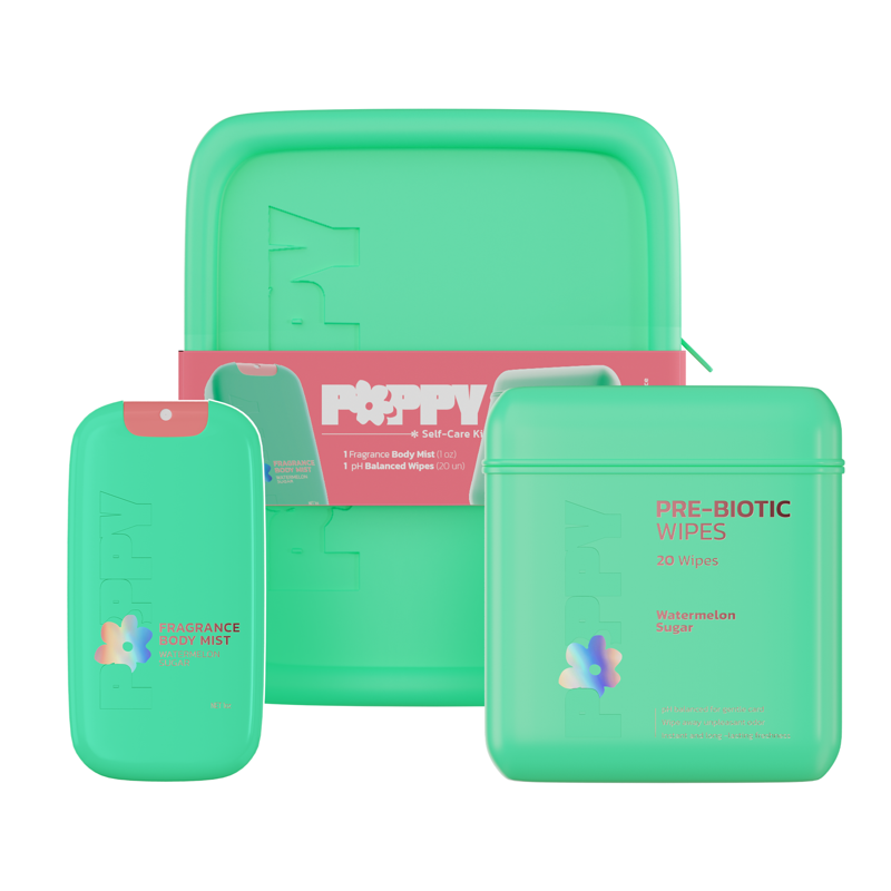 Feminine Hygiene Care Kit - pH Balanced Wipes & Watermelon Body Mist Set
