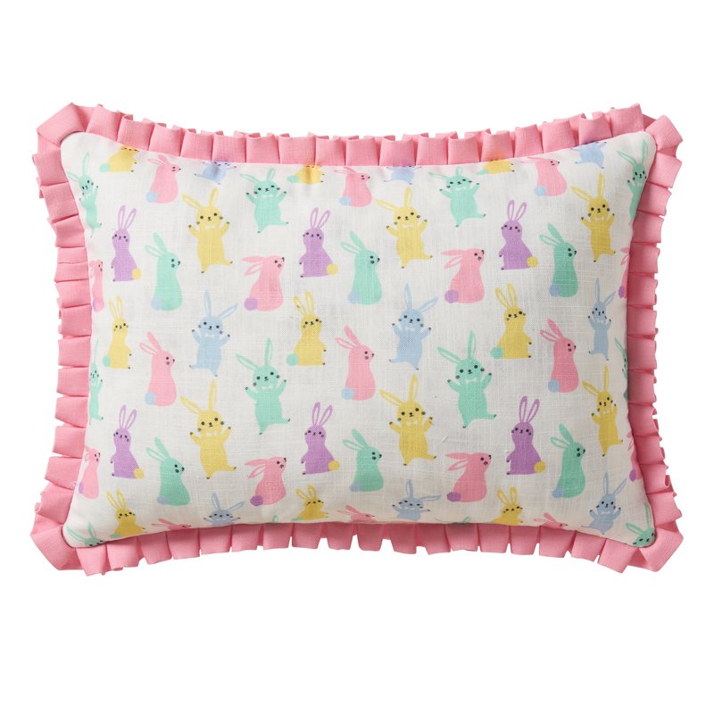 Hallmark 14x20 Multicolor Bunny BFFs Reversible Decorative Pillow - Bunny Variation