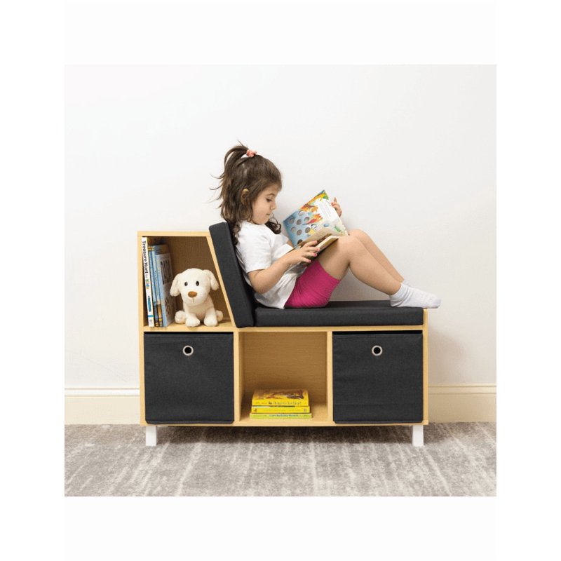 Dalton Toddler Book Nook with Storage - Natural/Black/White/Grey