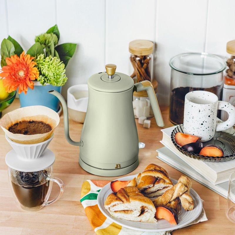 Electric Gooseneck Kettle 1L - 1200W Sage Green