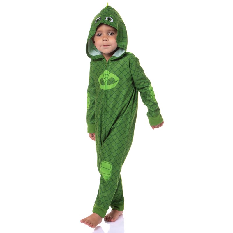 Green Toddler Boys PJ Masks Gekko Costume Pajama 2T - Official Licensed Sleepwear