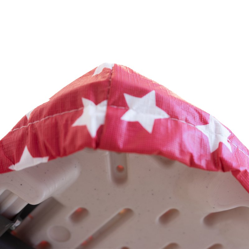 Elastic Fitted Table Cover for 6 ft Table - White Stars With Red Base