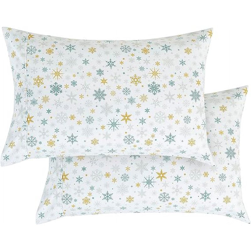 Luxury Holiday Snowflake Bedding Set - Wrinkle & Fade Resistant, Full Size, Gold