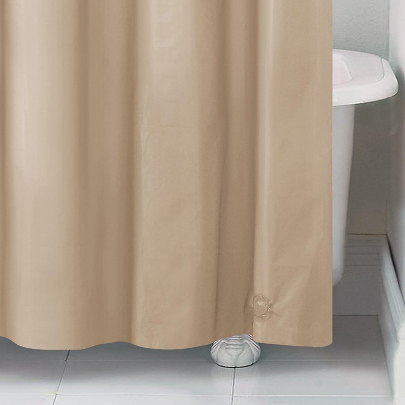 Taupe Heavyweight 6 Gauge PEVA Shower Liner - 72x72 Inches, Water-Repellent
