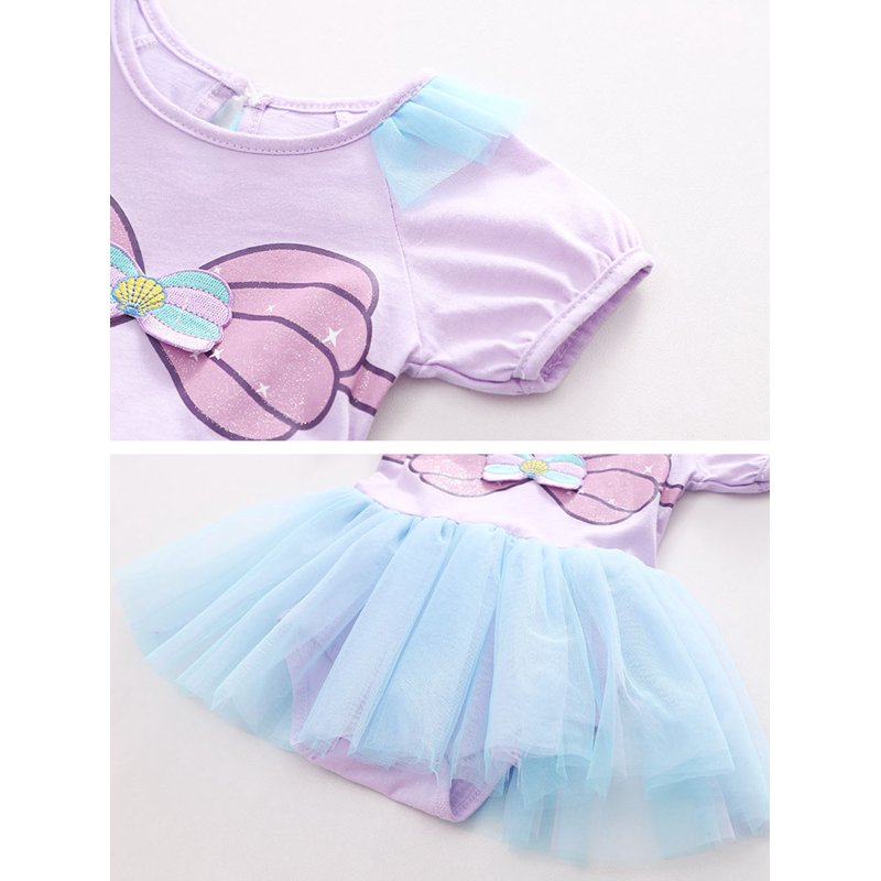 E/Shell Princess Baby Romper Dress with Headband - 6-9 Months