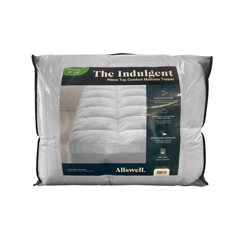 Queen Mattress Topper Allswell Indulgent Pillow Top Comfort | Overfilled, Microfiber