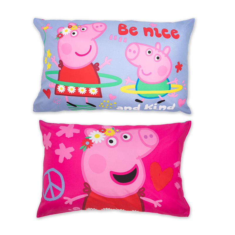 Toddler Bedding Set with Plush Blanket - Peppa Pig Reversible Comforter & Sheets