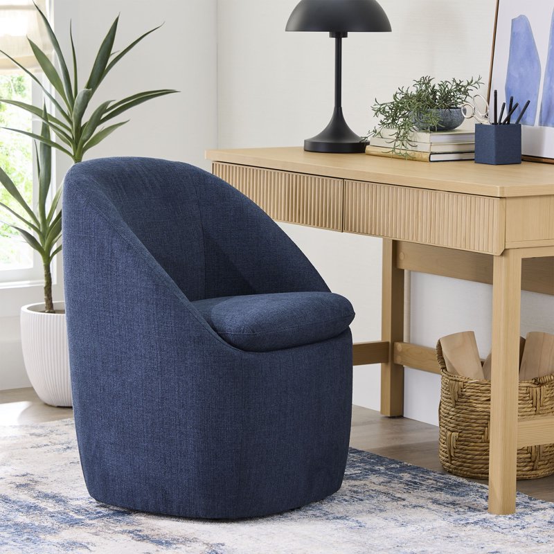 Mira Everywhere Dining Arm Chair - Blue Upholstered