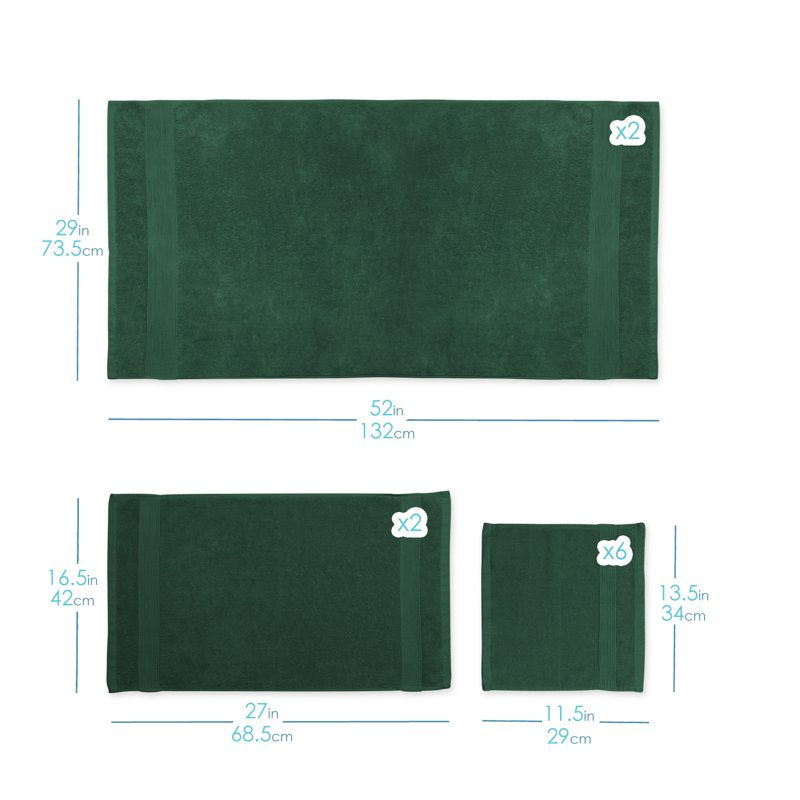 Hunter Clara Clark 6-Piece Cotton Bath Towel Set with 4 Towels & 2 Washcloths