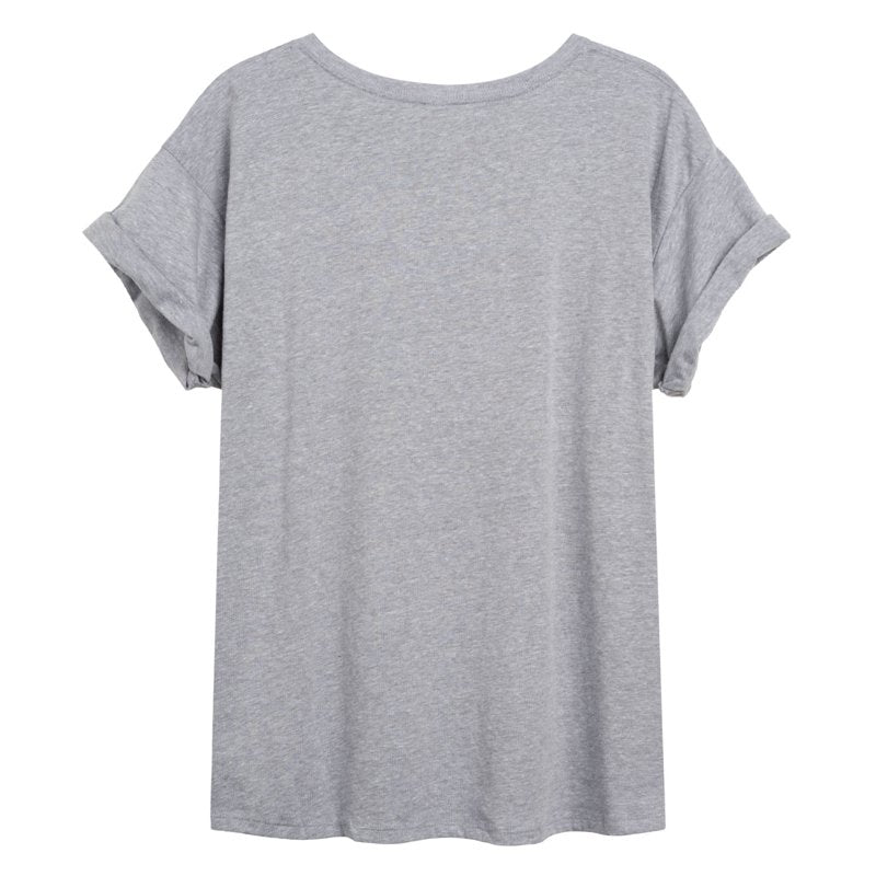 Women's Oversized Halloween Peanuts T-Shirt Heather Grey XL - Retro Cartoon Fan Tee