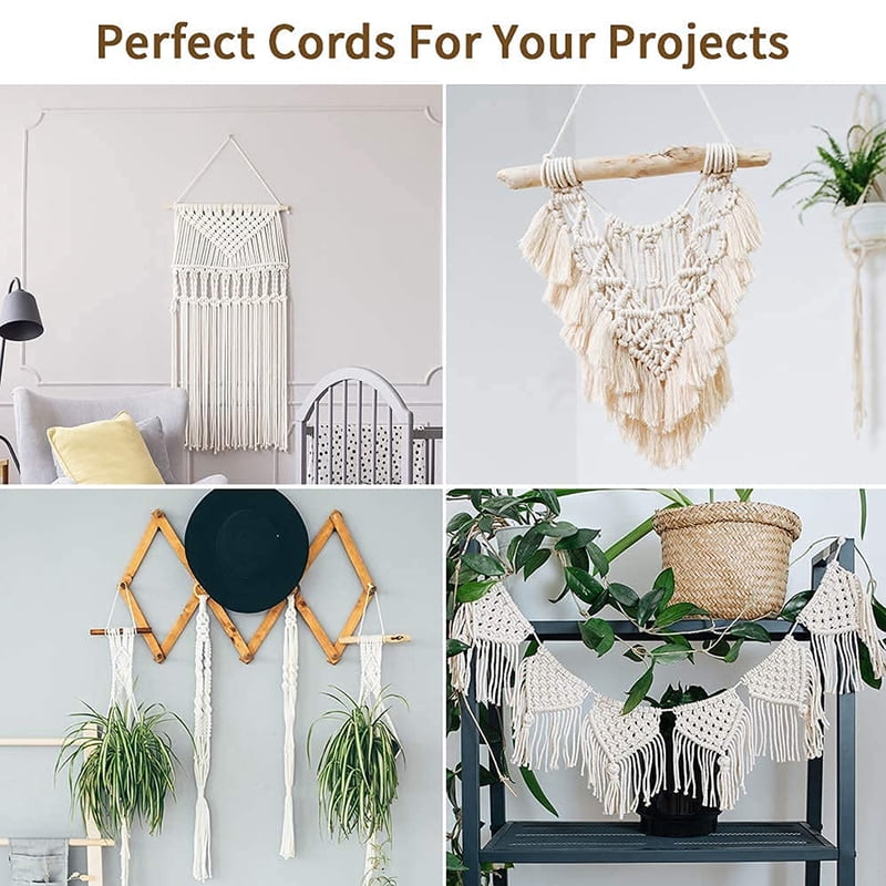 Purple 3mm Cotton Macrame Cord - 110 Yards Natural Rope for DIY Crafts, Wall Hangings, Plant Holders, Wedding Decor