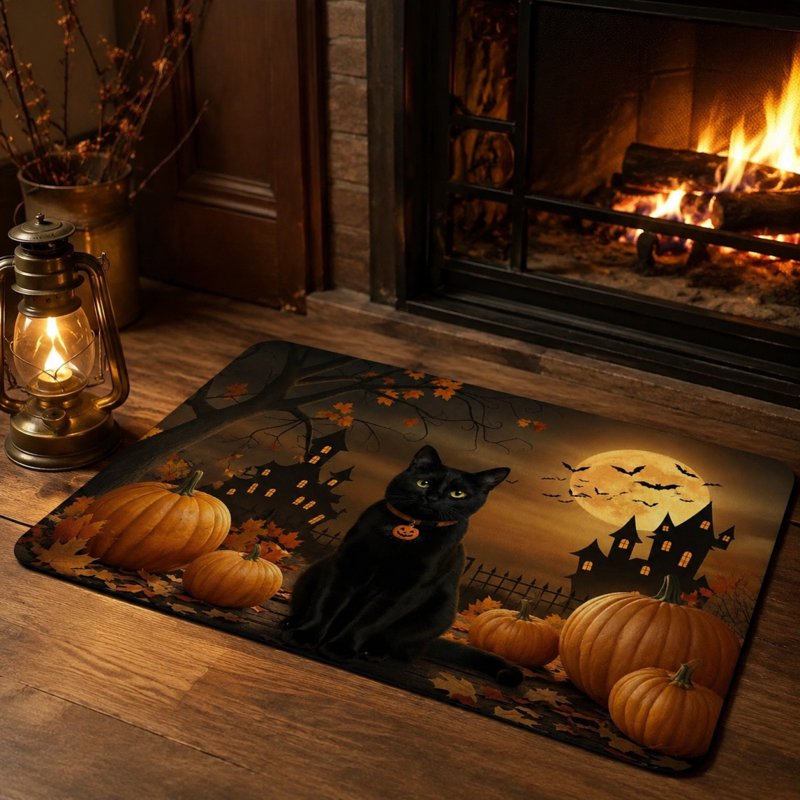 Halloween Theme Doormat V - Non-Slip Absorbent Front Door Mat, 15.8x23.6 Inch