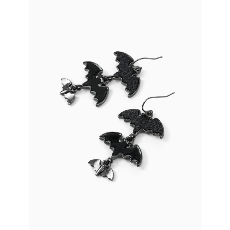 Bat Drop Earrings - Halloween Costume Jewelry, Lightweight Dangle Earring with Fishhook Closure - Variation of Bats