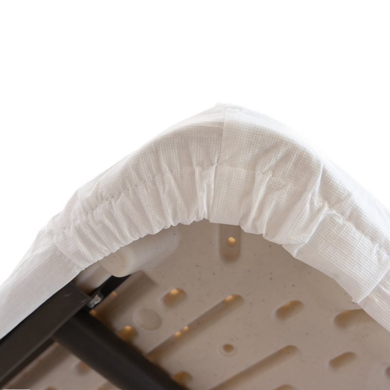 Elastic Fitted Table Cover - Waterproof Vinyl, 6Ft, 2 Pack - White