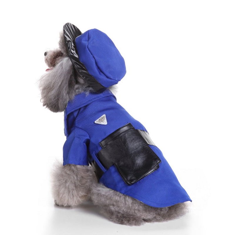 Pet Police Costume M - Dog Cat Halloween Cosplay Uniform, Wear-Resisting