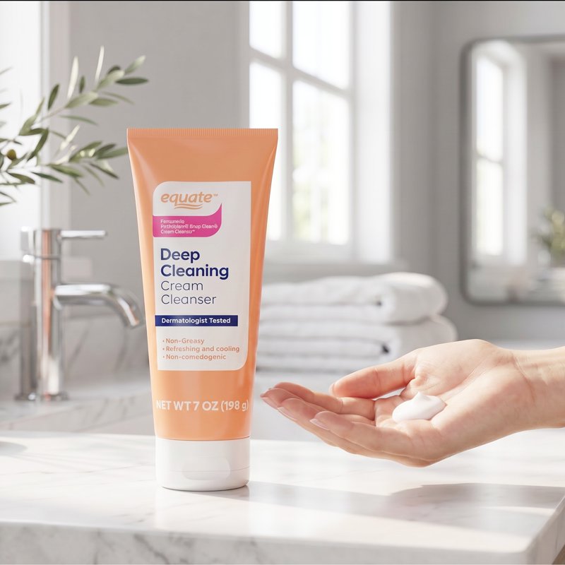 Deep Cleaning Cream Cleanser - 7 oz Face Wash for Dirt, Oil & Makeup