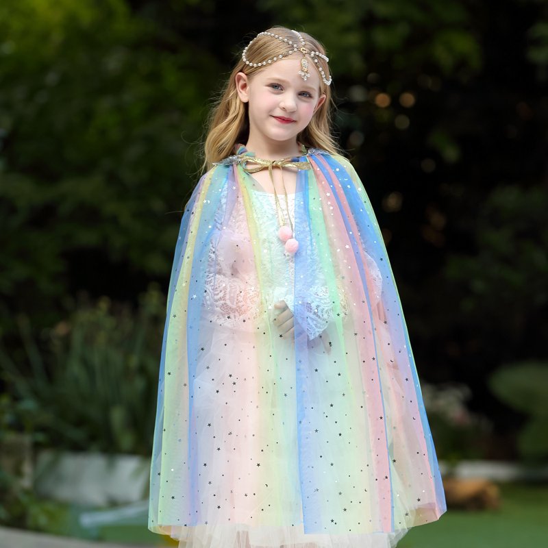 Kids Princess Dress Up Costume Set with Crown & Jewelry - Multi-Color, M