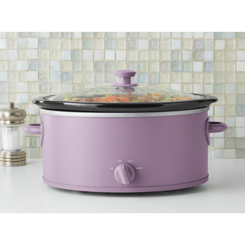 6 Quart Slow Cooker - Stainless Steel, Lilac Bloom