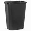 10.38 Gallon Plastic Open Top Office Wastebasket - Black