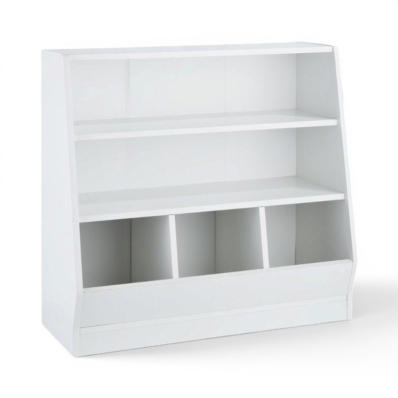 Kids Toy Storage Bin and Two Shelf Bookcase - Multi-Color Options