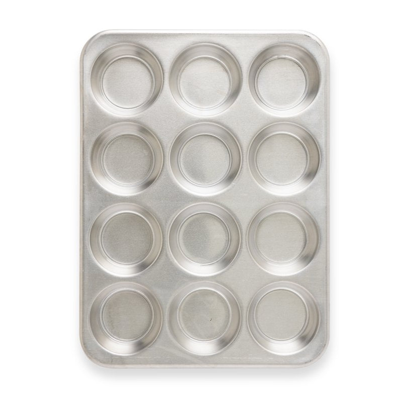 12-Cavity Muffin Pan with High Dome Lid - Natural Aluminum