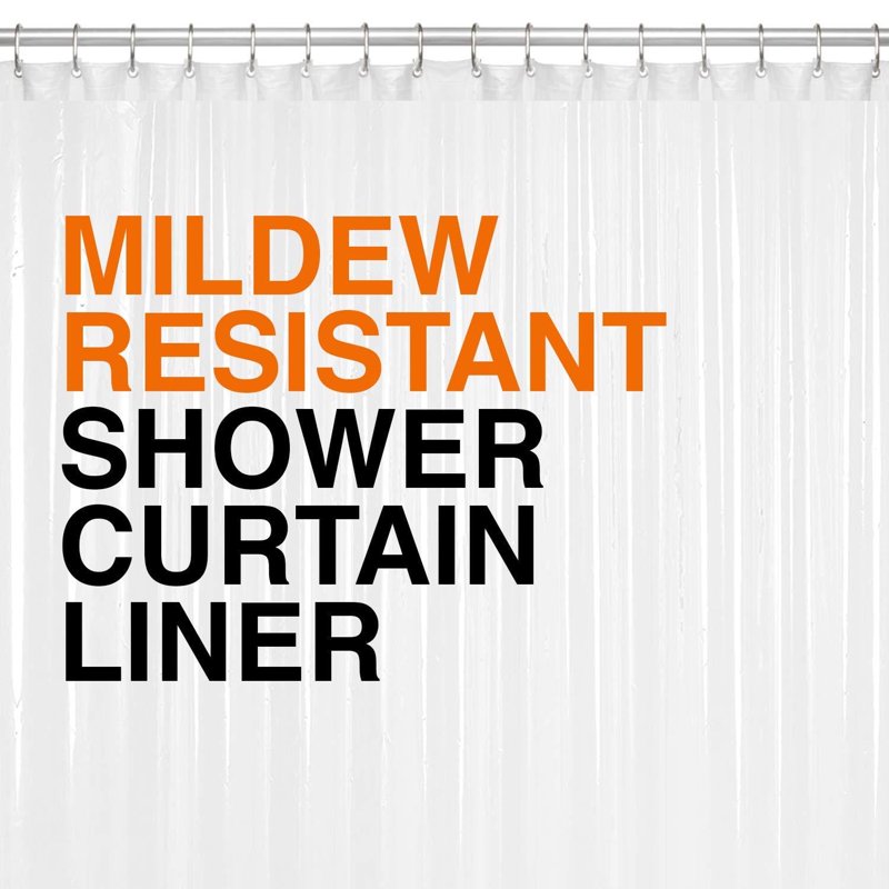 Heavy Duty Waterproof Shower Curtain Liner 72x72 Inches Clear - 4 Pack
