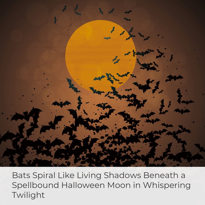 Seasonwood Halloween Shower Curtain with Swirling Bats and Full Moon Waterproof Bathroom Decor - 72x72 with 12 Hooks