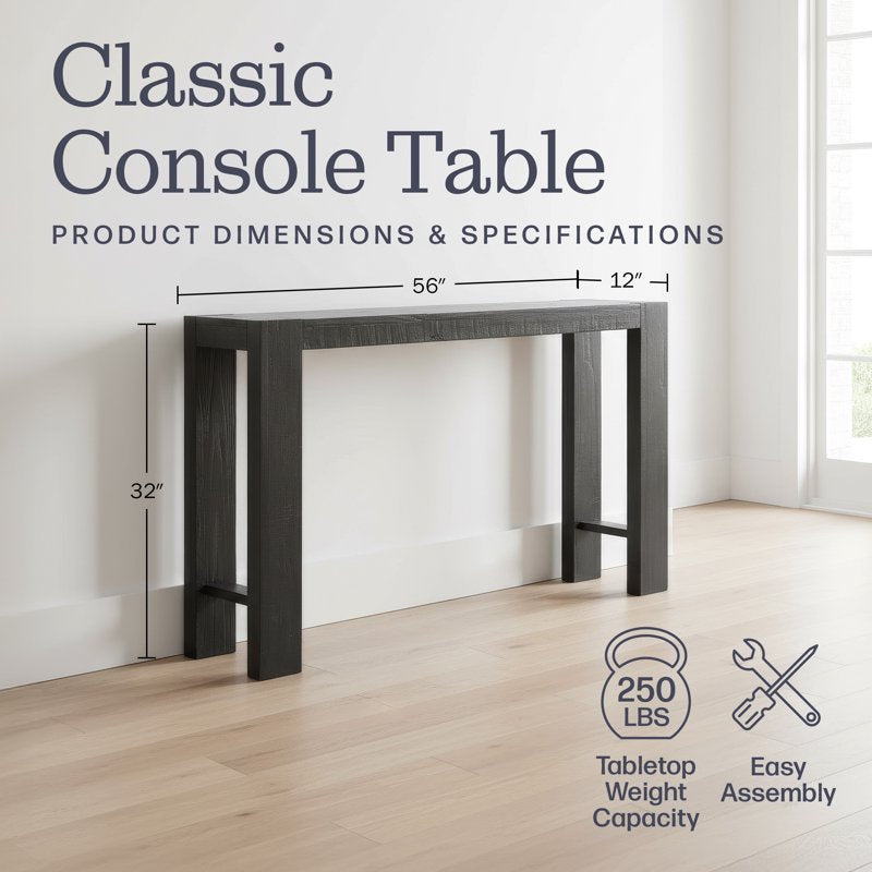 Classic Solid Wood Console Table - 56 Inch Modern Farmhouse Design