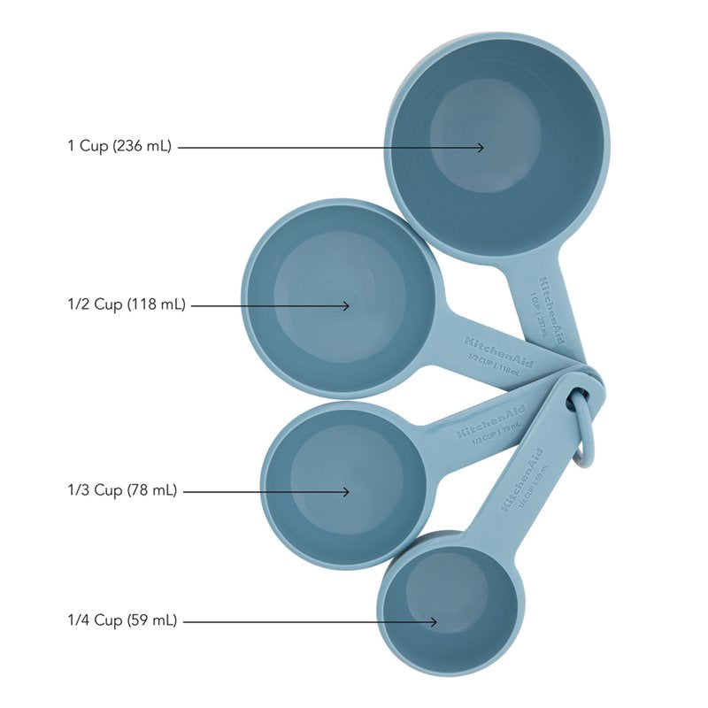 Measuring Cups and Spoons Set - 9-Piece Kitchen Utensils in Blue Velvet