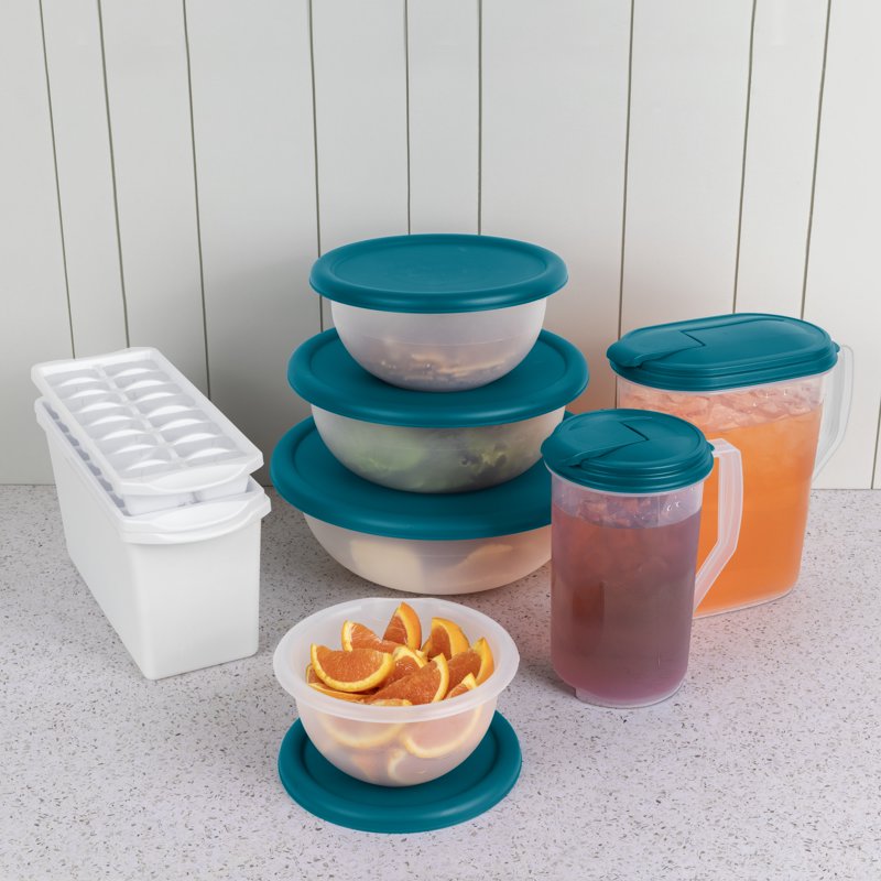 2 Quart Round Pitcher - Clear Plastic with Flip-Top Spout, 6 Pack