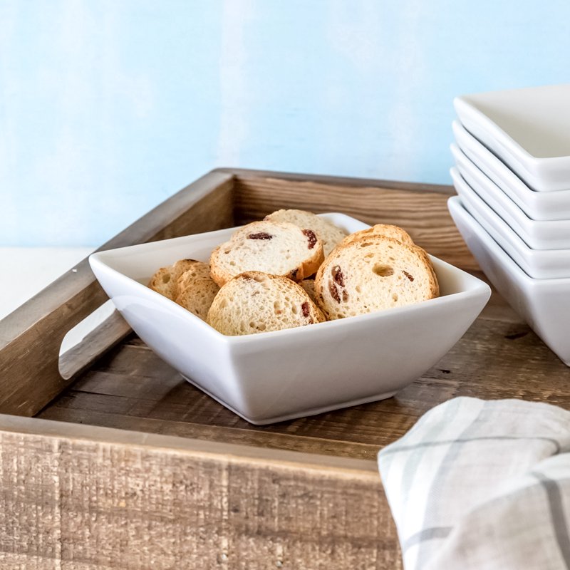 White Porcelain Square Appetizer Bowl - Single
