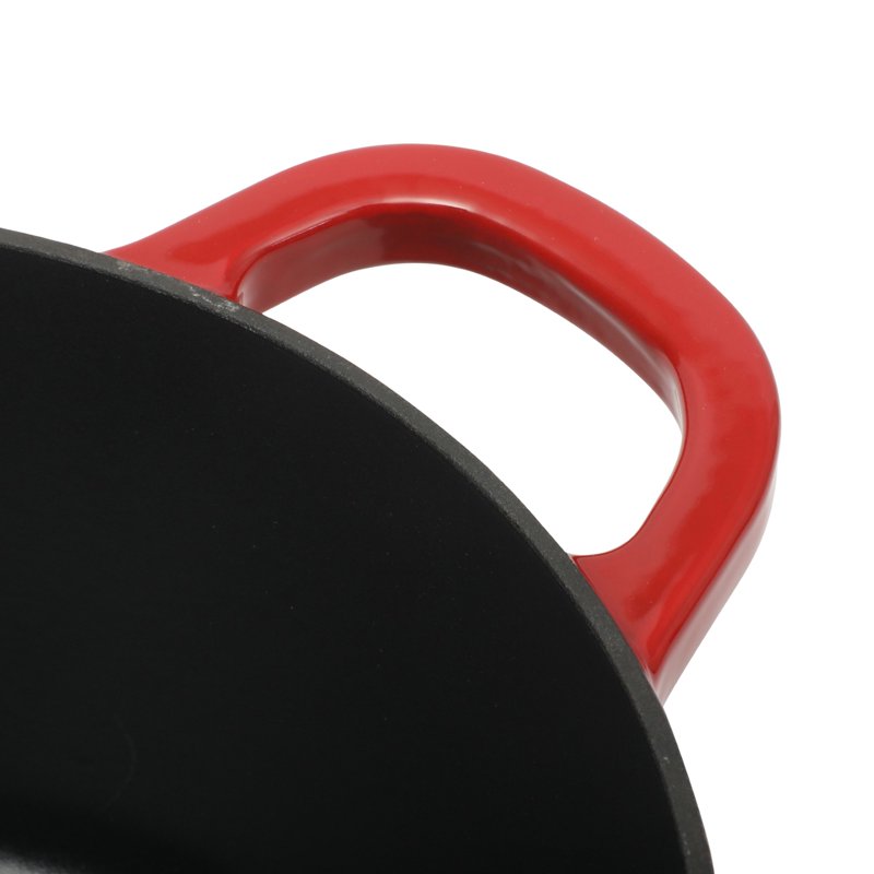 7-Quart Round Enameled Cast Iron Dutch Oven with Lid - Red
